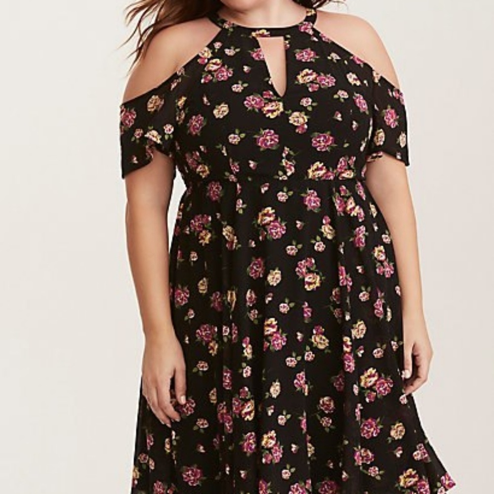 Torrid off the shoulder floral dress